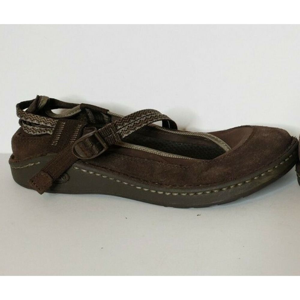 Chaco Kids Mary Jane Shoes Sz 5 Brown Suede Leather Adjustable Hard Toe Hiking